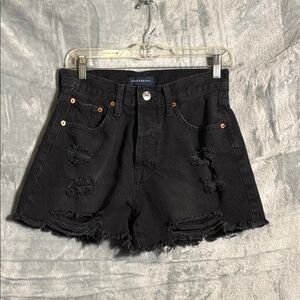 Aeropostale 90’s high rise cut-offs women’s size 8 Black Distressed Denim Shorts